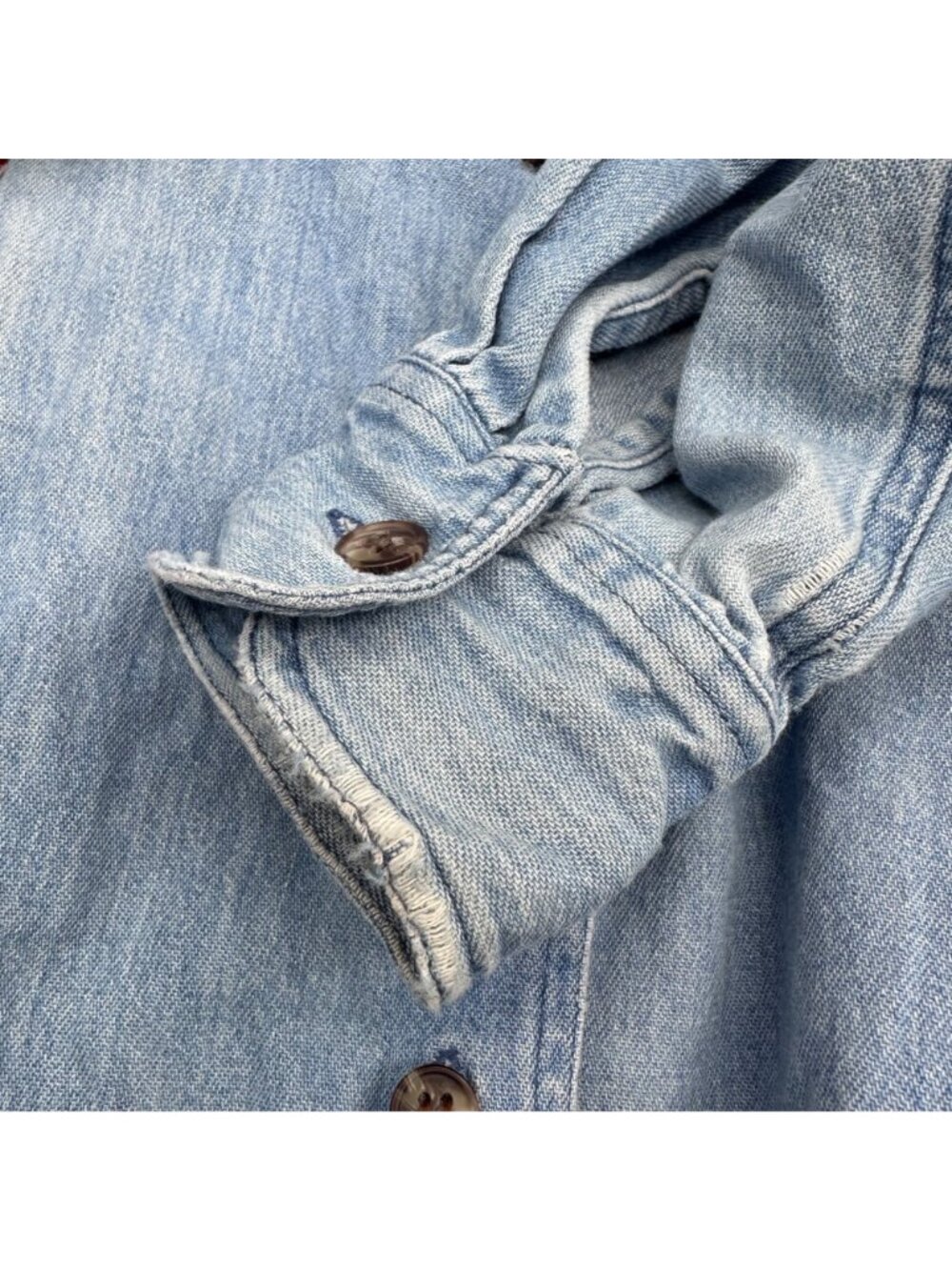 Vintage Western Denim Shirt Cambridge Dry Goods Headdress Embroidery Size 8 READ - Picture 10 of 12